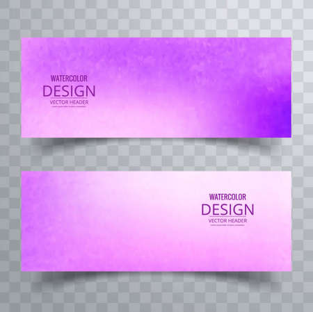 banners with purple watercolors vector design illustrationのイラスト素材