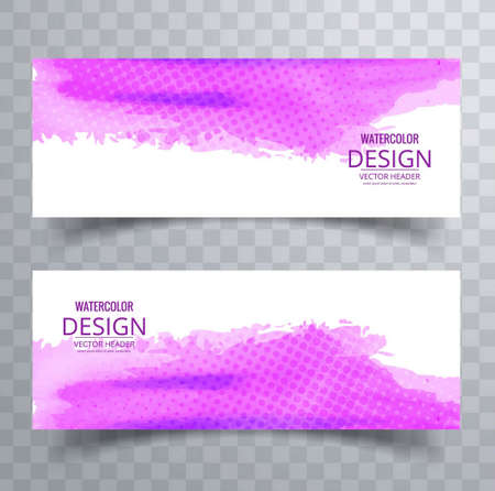 pink watercolor banners modern vector design illustrationのイラスト素材