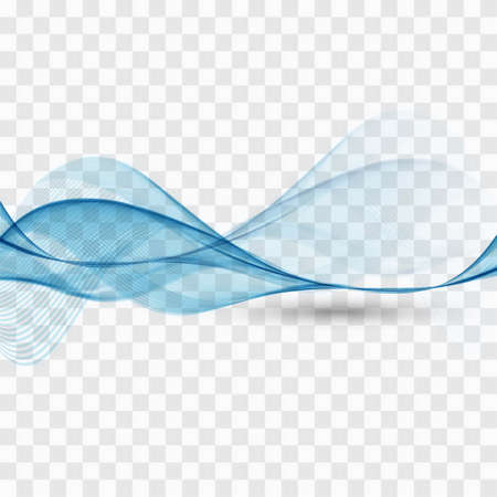 modern blue waves on transparent backgroundのイラスト素材