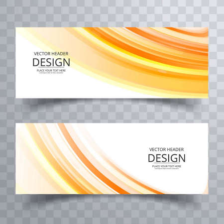bright wavy banners modern vector design illustrationのイラスト素材