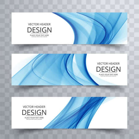 blue wavy banners vector design illustrationのイラスト素材