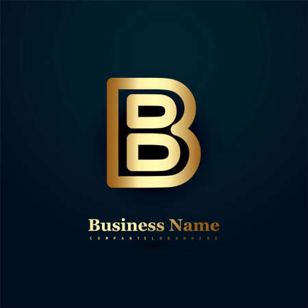 gold letter B vector design illustrationのイラスト素材