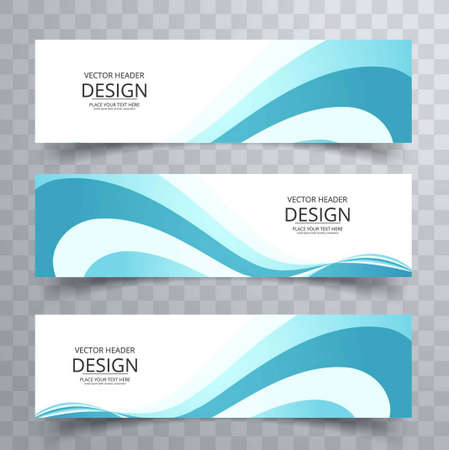 blue wavy banners elegant modern vector design illustrationのイラスト素材