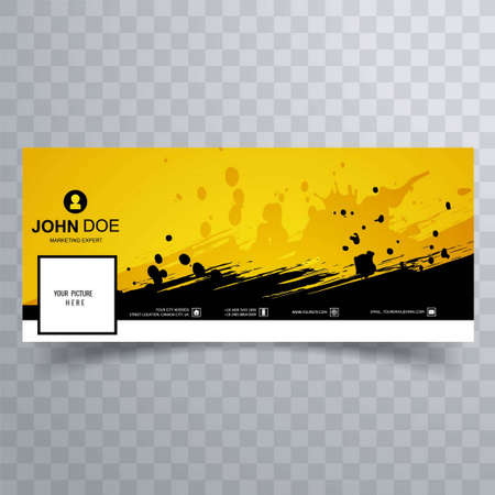 yellow banner timeline elegant modern vector design illustrationのイラスト素材