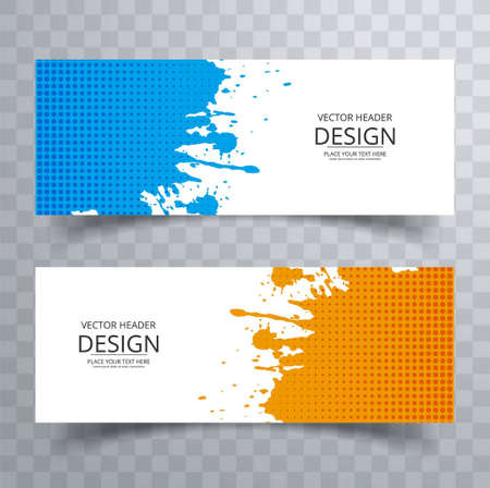 colorful splash banners vector design illustrationのイラスト素材