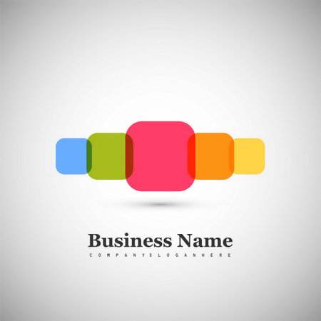 abstract business logo with colorful cubesのイラスト素材