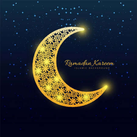 shiny moon design ramadan kareemのイラスト素材