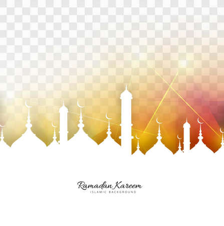 shiny decorative ramadan kareem design transparent background elegant modern vector design illustrationのイラスト素材