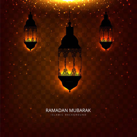 shiny lantern design ramadan kareem elegant modern vector design illustrationのイラスト素材