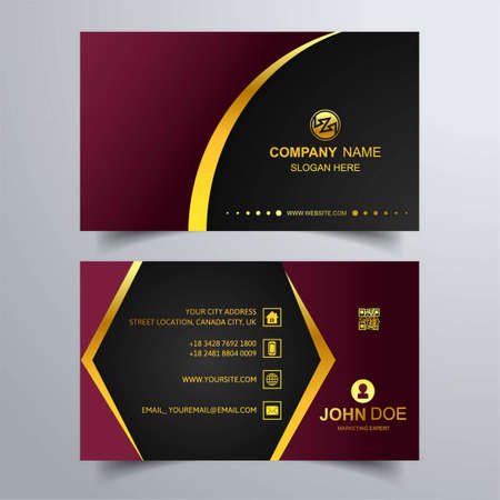 luxury business card with gold linesのイラスト素材