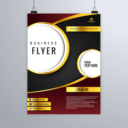 dark red leaflet with golden linesのイラスト素材