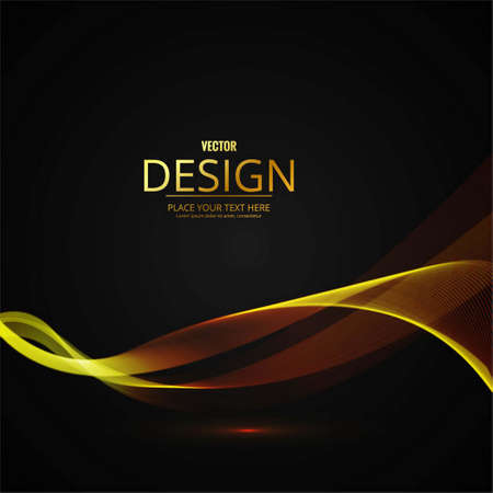 abstract background with golden wavy shapesのイラスト素材