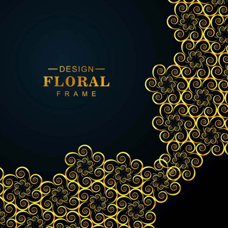 background with golden floral elementsのイラスト素材