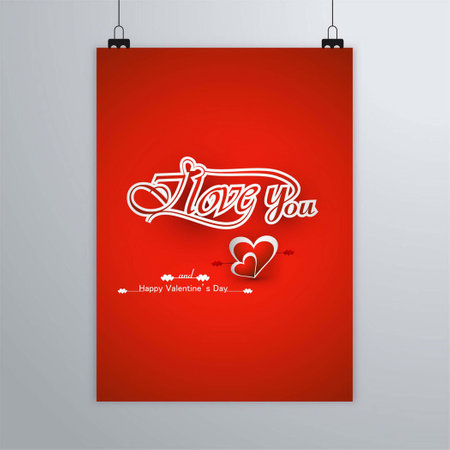 red poster valentine vector design illustrationのイラスト素材