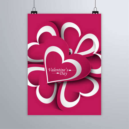 romantic poster with hearts vector design illustrationのイラスト素材
