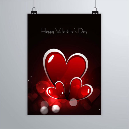 black poster with hearts vector design illustrationのイラスト素材