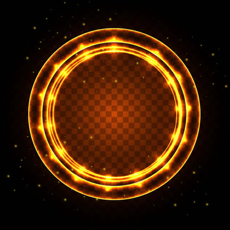 circular frame with lights vector design illustrationのイラスト素材