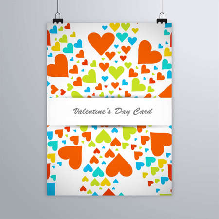 poster with hearts vector design illustrationのイラスト素材