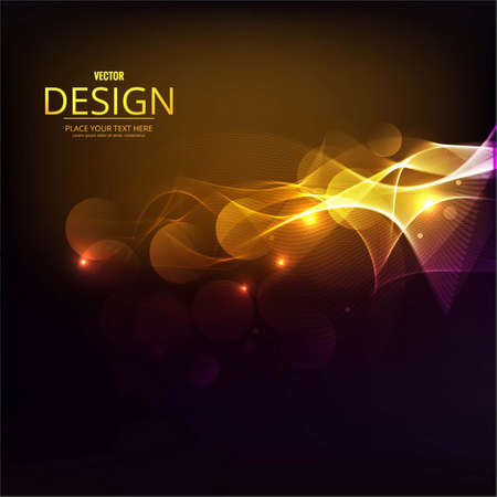 golden wavy forms black background vector design illustrationのイラスト素材