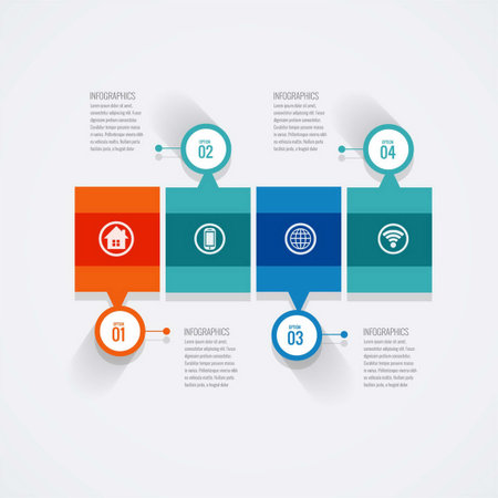 geometric infographics vector design illustrationのイラスト素材