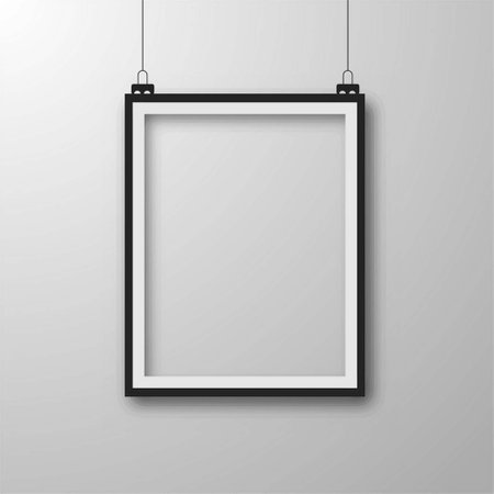 realistic black frame vector design illustrationのイラスト素材