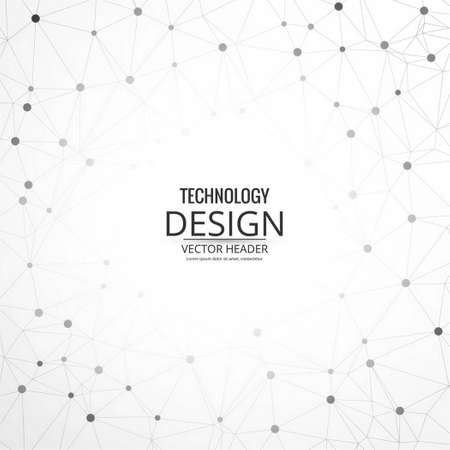 white background with connected dots vector design illustrationのイラスト素材