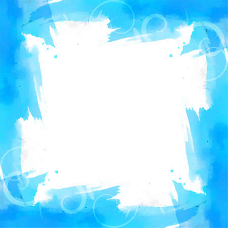 blue background with watercolor frame vector design illustrationのイラスト素材