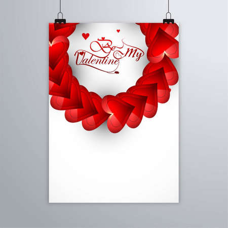 poster with circle hearts happy valentine vector design illustrationのイラスト素材