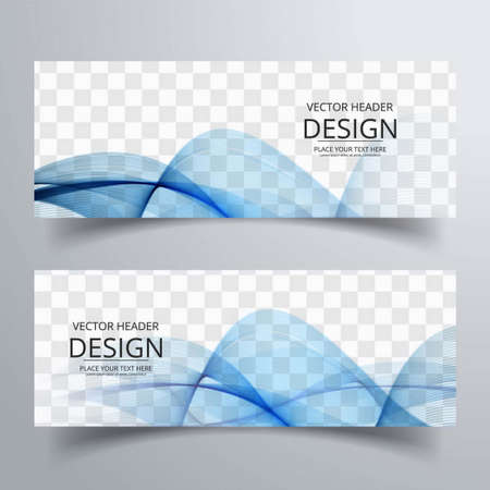 abstract blue banner with wavy shapes vector design illustrationのイラスト素材