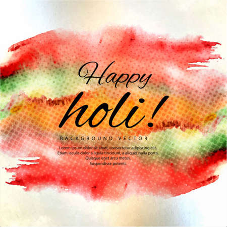 background holi decorated with realistic watercolor stains vector design illustrationのイラスト素材