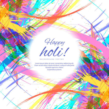 abstract background decorated with watercolors holi vector design illustrationのイラスト素材