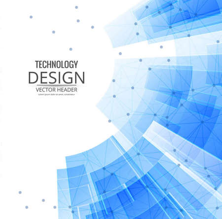 technological background with blue geometric shapes vector design illustrationのイラスト素材