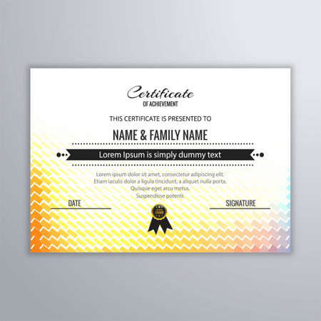 certificate with geometric shapes blur effect vector design illustrationのイラスト素材