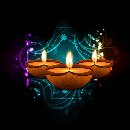 abstract bright background diwali vector design illustrationのイラスト素材
