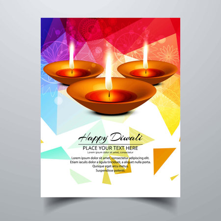 elegant abstract Happy Diwali Festival brochure design illustrationのイラスト素材