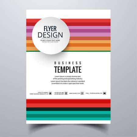 geometric colorful brochure with full color lines vector design illustrationのイラスト素材