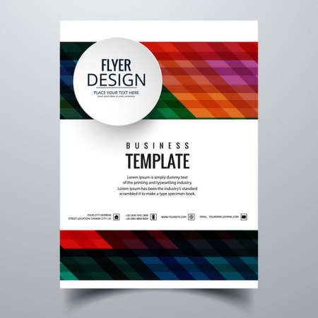 geometric brochure with colored stripes vector design illustrationのイラスト素材