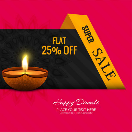 bright red background discounts diwali vector design illustrationのイラスト素材