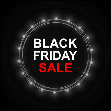 black background with light frame black friday vector design illustrationのイラスト素材