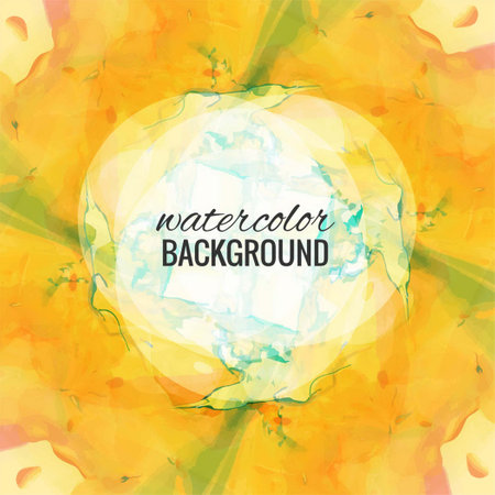 artistic abstract background with yellow watercolors vector design illustrationのイラスト素材