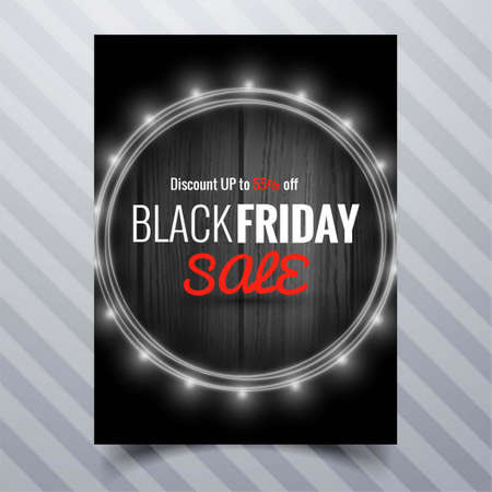 brochure light frame black friday vector design illustrationのイラスト素材