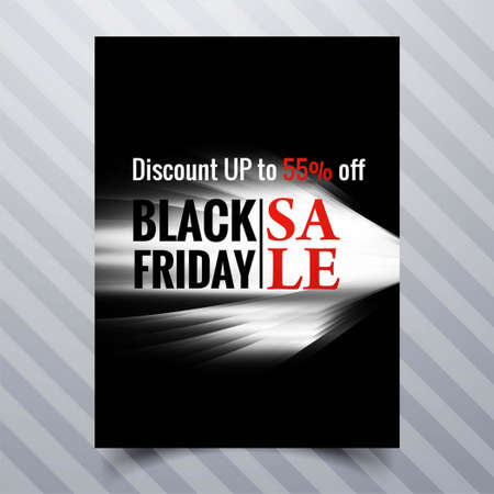 black brochure with light black friday vector design illustrationのイラスト素材