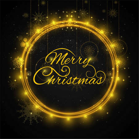 luxurious christmas frame with lights vector design illustrationのイラスト素材