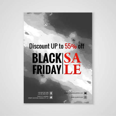 poster with watercolor black friday vector design illustrationのイラスト素材