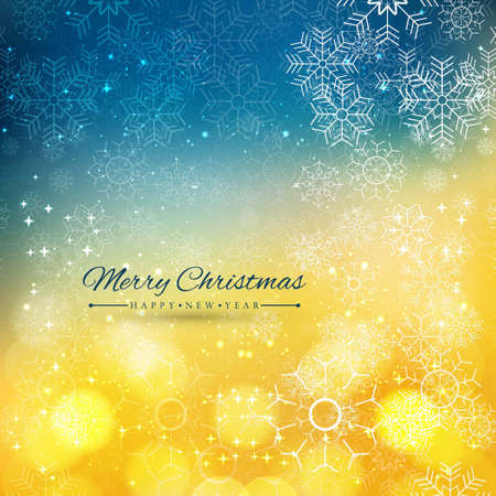 blue yellow background with white snowflakes vector design illustrationのイラスト素材