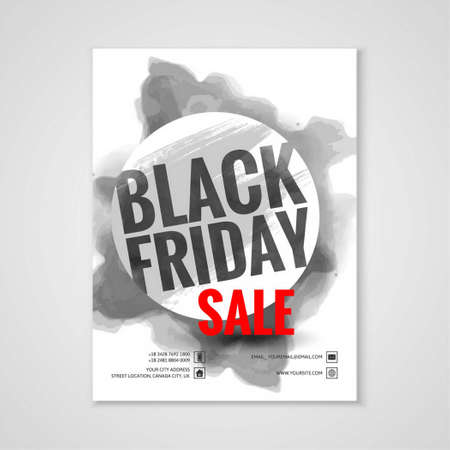 white poster with gray ink black friday vector design illustrationのイラスト素材