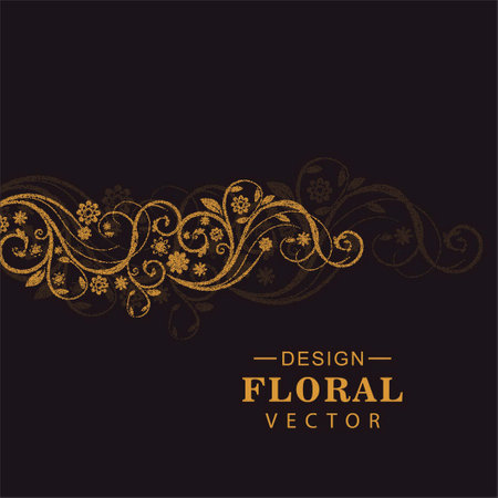 elegant golden floral background vector design illustrationのイラスト素材