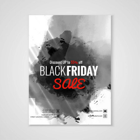 poster with watercolors black friday vector design illustrationのイラスト素材