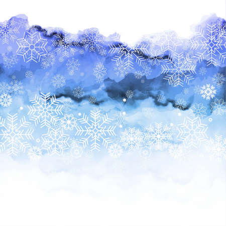 abstract watercolor background with snowflakes vector design illustrationのイラスト素材