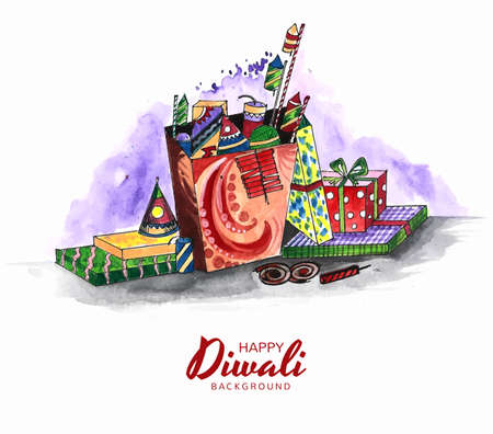 Diwali crackers festival holiday card backgroundのイラスト素材
